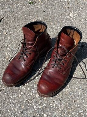 Men's Red Wing Brown Leather Lace-Up Boots Classic Style